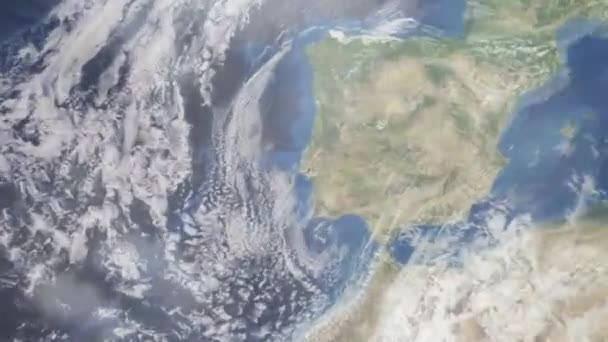 지구를 우주에서 도시로 애니메이션 포르투갈의 도라를 화면이야 — 비디오