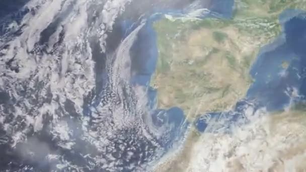 Zoom Tierra Desde Espacio Ciudad Animación Acércate Ciudad Portuguesa Lisboa — Vídeo de stock