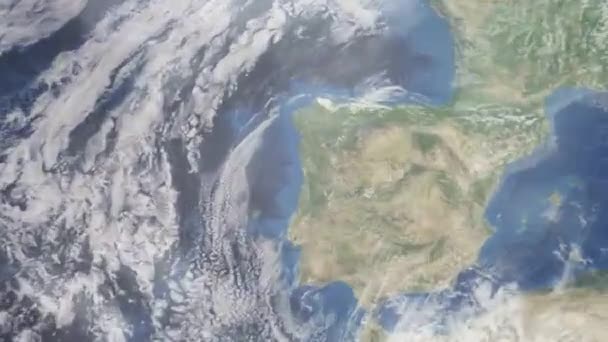 Zoom Της Γης Από Διάστημα Στην Πόλη Animation Zoom Στην — Αρχείο Βίντεο