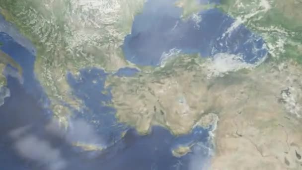 Přiblížit Zemi Vesmíru Města Animace Přiblížit Turecké Město Eskisehir Záznamy — Stock video