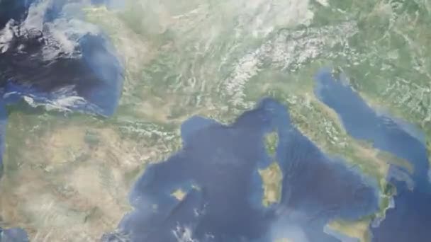 Zoom Earth Space City Animation Zoom France City Marseille Stock — Vídeo de Stock