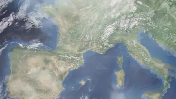 Zoom Earth Space City Animation Zoom France City Montpellier Stock — Vídeo de Stock