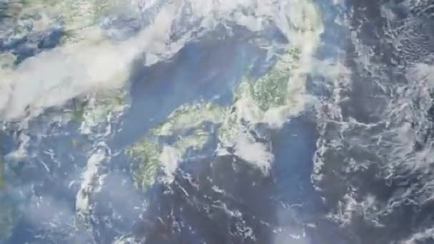 Zoom Earth Space City Animation Zoom Japan City Kobe Stock — Stockvideo