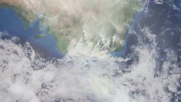 Zoom Tierra Desde Espacio Ciudad Animación Acércate Ciudad Melbourne Australia — Vídeo de stock