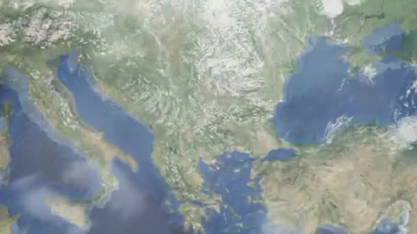 Přiblížit Zemi Vesmíru Města Animace Přiblížit Město Sophia Bulharsko Záznamy — Stock video