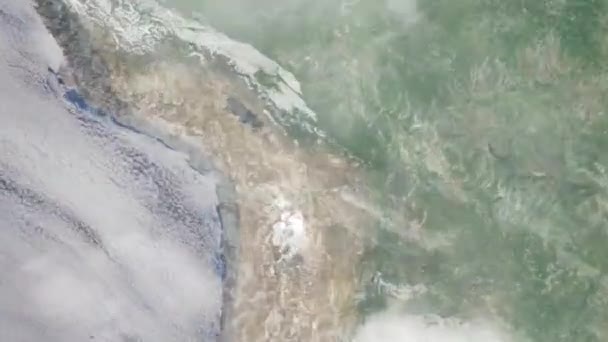 Zoom Tierra Desde Espacio Ciudad Animación Ampliar Ciudad Oruro Bolivia — Vídeo de stock