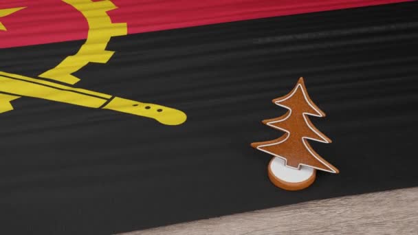 Gingerbread House Flag Angola Table — Wideo stockowe