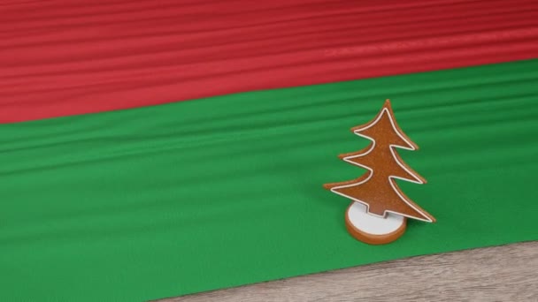 Gingerbread House Flag Belarus Table — Stockvideo