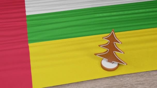 Gingerbread House Flag Central African Republic Table — 비디오