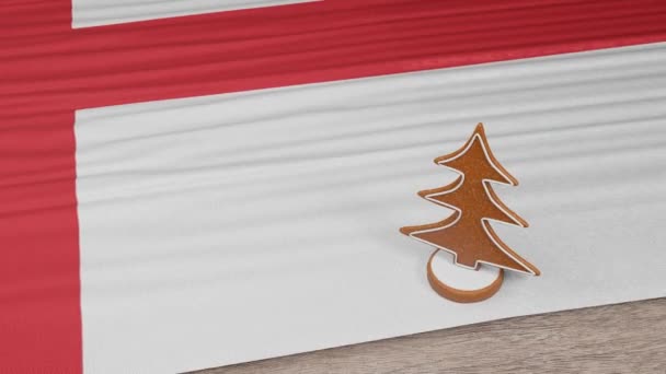 Gingerbread House Flag England Table — Stock Video