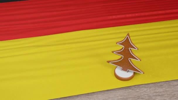 Gingerbread House Flag Germany Table — Stock videók