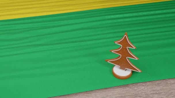Gingerbread House Flag Guinea Bissau Table — Stockvideo