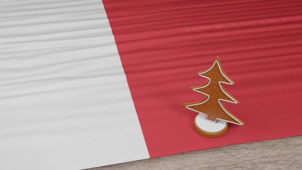 Gingerbread House Flag Italy Table — Stockvideo
