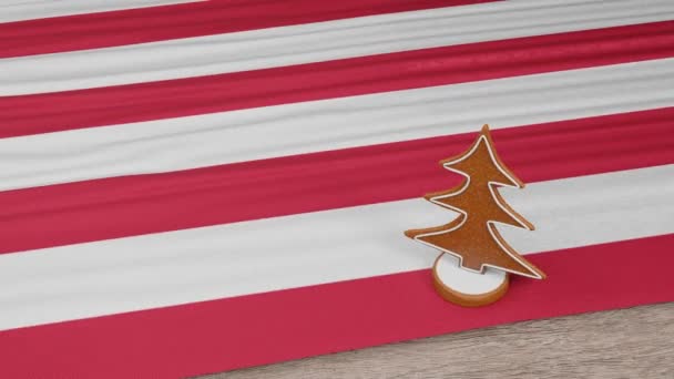 Gingerbread House Flag Liberia Table — Stockvideo