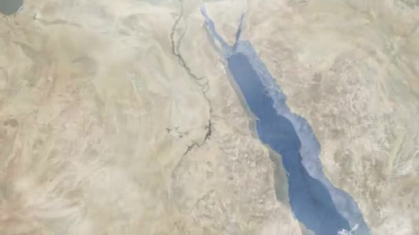 Dünyanın Uzaydan Şehire Yakınlaşması Boyutlu Animasyon Mısır Aswan Şehrine Yakınlaş — Stok video