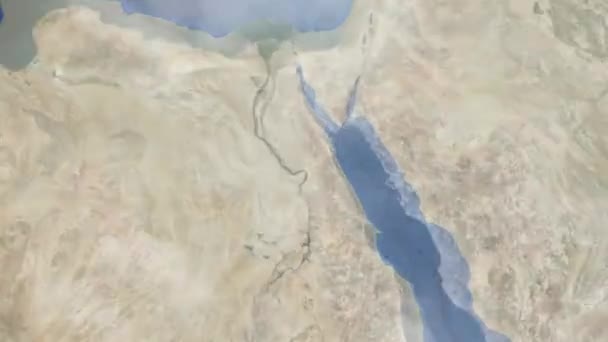 Zoom Tierra Desde Espacio Ciudad Animación Acércate Ciudad Ken Egipto — Vídeo de stock