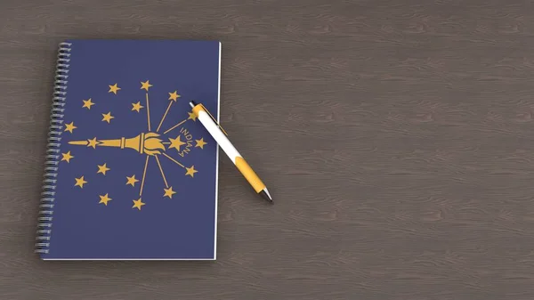 Notebook Flag Indiana Lying Pen — Stockfoto