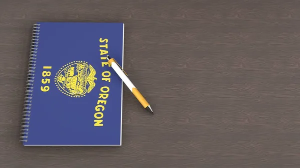 Notebook Flag Oregon Lying Pen — Stockfoto