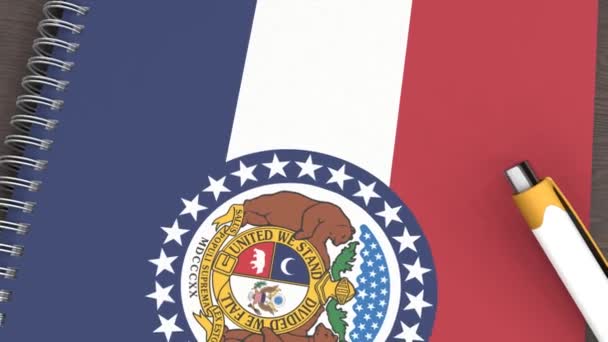 Notebook Flag Missouri Lying Pen — 图库视频影像