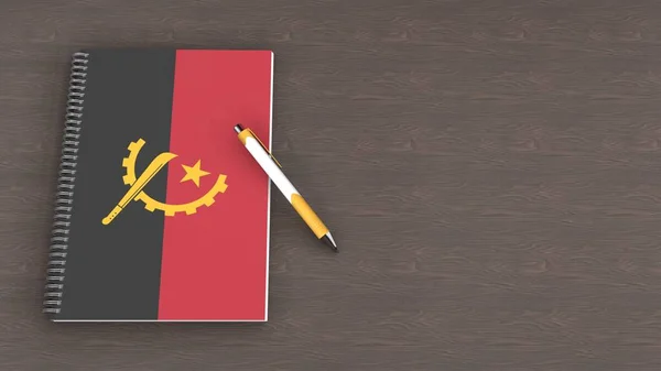 Notebook Flag Angola Lying Pen — Stockfoto