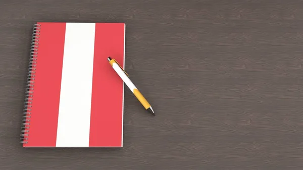 Notebook Flag Austria Lying Pen — стокове фото