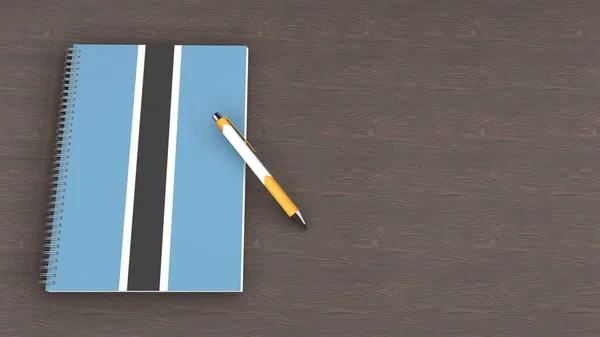 Notebook Flag Botswana Lying Pen — стокове фото