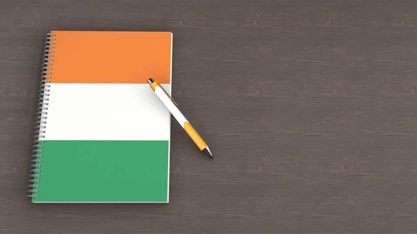 Notebook Flag Cote Ivoire Lying Pen — Stockfoto