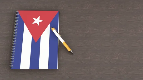 Notebook Flag Cuba Lying Pen — Foto de Stock