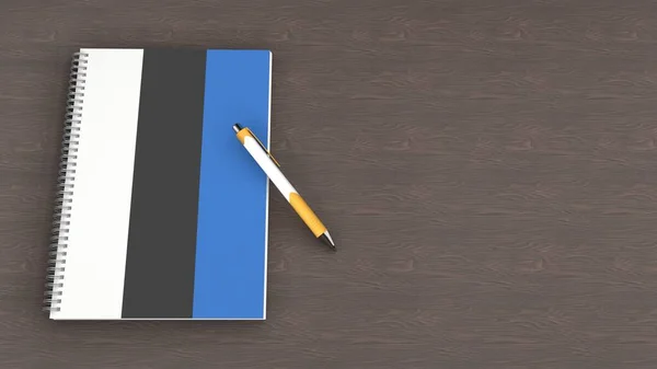 Notebook Flag Estonia Lying Pen — Fotografia de Stock