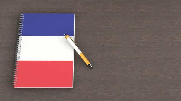 Notebook Flag France Lying Pen — стокове фото