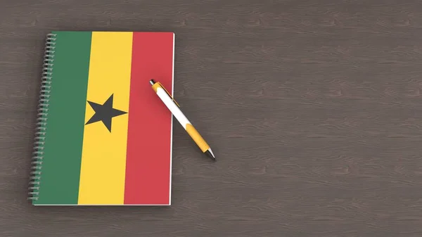 Notebook Flag Ghana Lying Pen — ストック写真