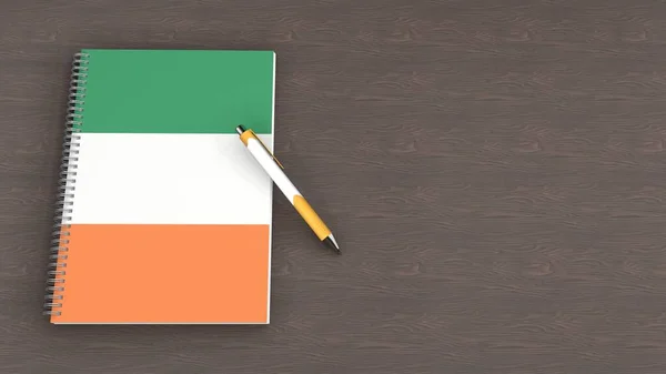 Notebook Flag Irish Lying Pen — стоковое фото