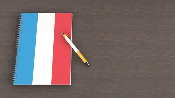Notebook Flag Luxembourg Lying Pen — Fotografia de Stock