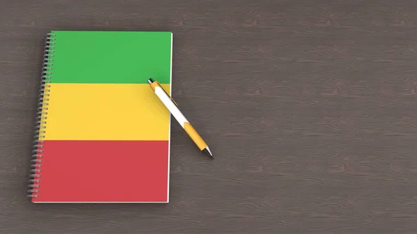 Notebook Flag Mali Lying Pen — стоковое фото
