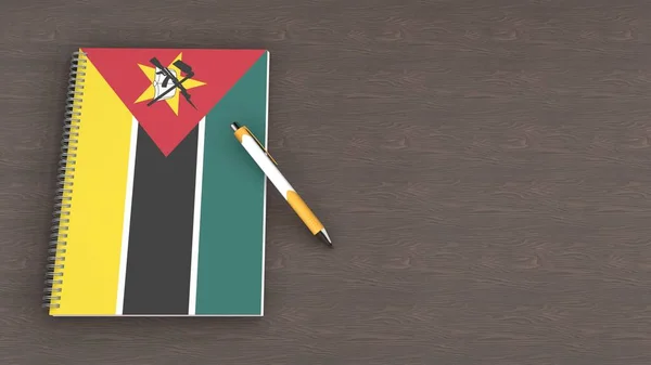 Notebook Flag Mozambique Lying Pen — ストック写真