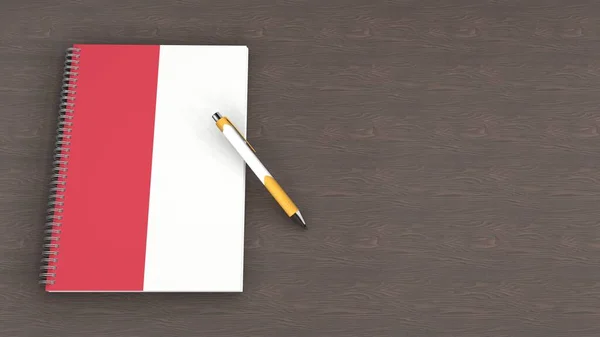 Notebook Flag Poland Lying Pen — Stock Photo, Image