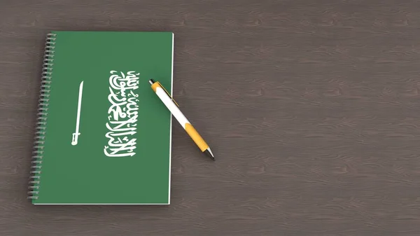 Notebook Flag Saudi Arabia Lying Pen — Foto Stock