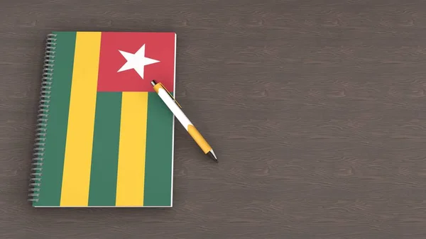 Notebook Flag Togo Lying Pen — ストック写真