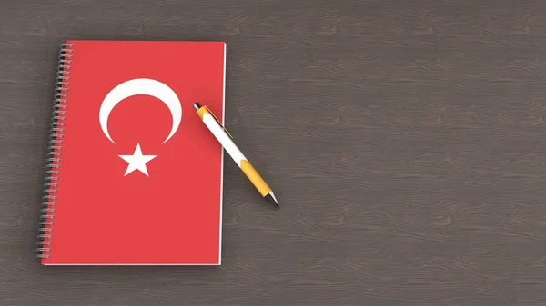 Notebook Flag Turkey Lying Pen — 图库照片