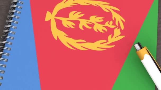 Notebook Flag Eritrea Lying Pen — 비디오