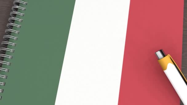Notebook Flag Hungary Lying Pen — Wideo stockowe