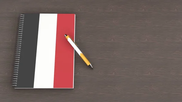 Notebook Flag Yemen Lying Pen — Stockfoto