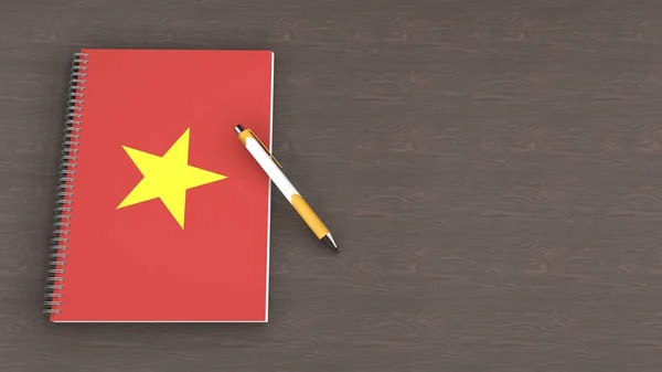 Notebook Flag Vietnam Lying Pen — стоковое фото