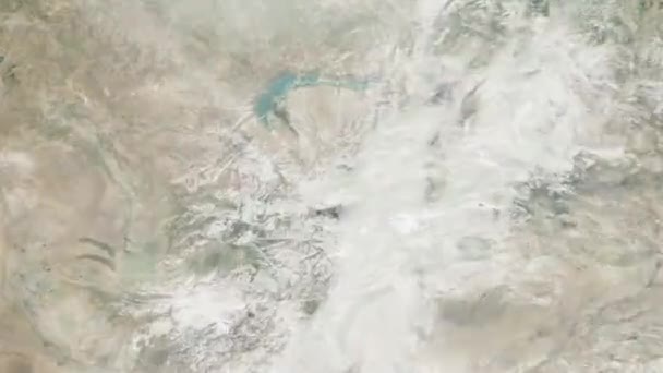 Zoom Earth Space City Animation Zoom City Alma Ata Kazakhstan — Wideo stockowe