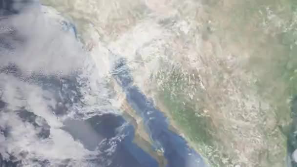 Zoom Tierra Desde Espacio Ciudad Animación Acércate Ciudad Hermosillo México — Vídeo de stock