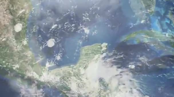 Dünyanın Uzaydan Şehire Yakınlaşması Boyutlu Animasyon Merida Meksika Yakınlaş Video — Stok video