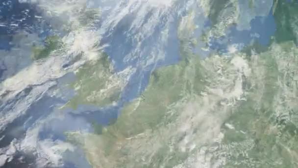 Zoom Terra Espaço Para Cidade Animação Aproxime Cidade Haarlem Holanda — Vídeo de Stock