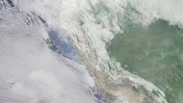 Zoom Tierra Desde Espacio Ciudad Animación Ampliar Ciudad Huanuco Perú — Vídeo de stock