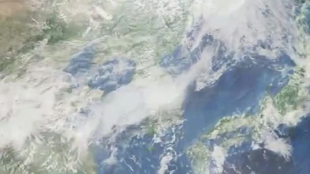 Zoom Tierra Desde Espacio Ciudad Animación Acércate Ciudad Yijongbu Corea — Vídeo de stock