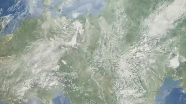 Zoom Terra Espaço Para Cidade Animação Aproxime Para Cidade Gliwice — Vídeo de Stock